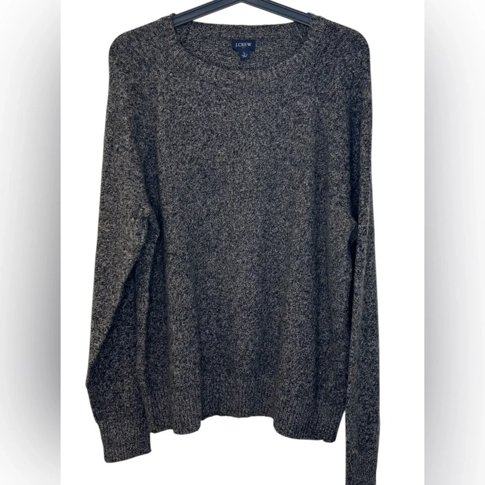 J.Crew Men's Wool Blend Crewneck Sweater Large Marled Brown/Grey